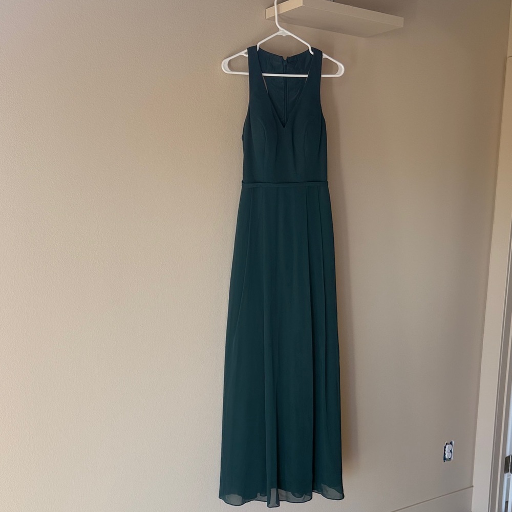 Azazie Teal Sleeveless Maxi Dress